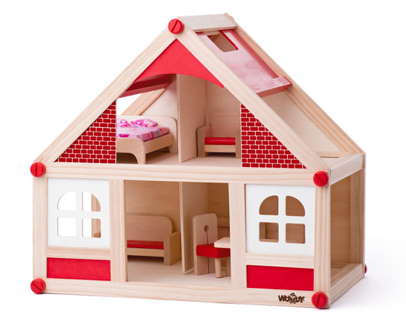 Poppenhuis met accessoires